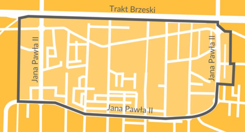 Mapka z nazwami ulic w Wesołej. Kolor żółty - plan miejscowy